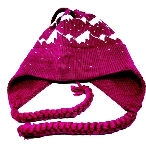 VTG VERMONT ORIGINAL MORIARTY 100% WOOL WINTER SKI CAP HAT PINK ALPINE NORDIC - Picture 2 of 5